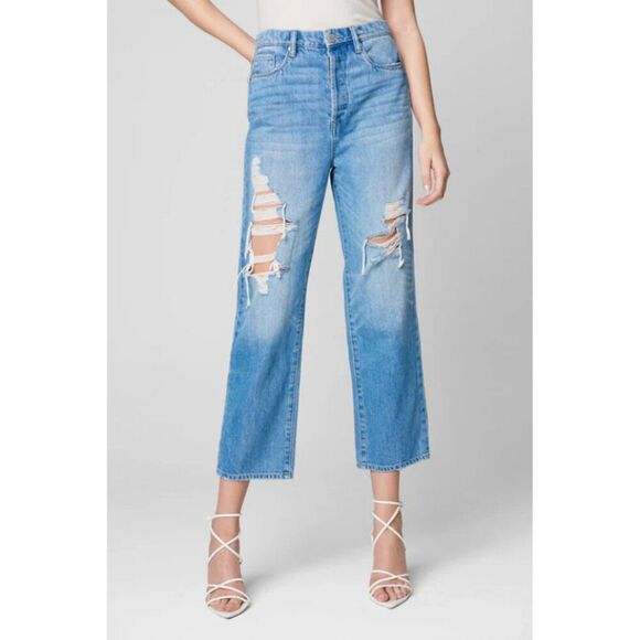 Blank NYC Baxter Rib Cage Jeans Straight Leg with Rips - Picture 2 of 14